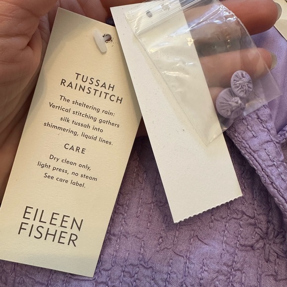 Eileen Fisher Purple 100% Silk Snap Closure Crinkle Jacket Size Medium - Picture 4 of 4